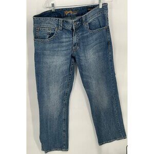 Rock 47 Wrangler Men's Mid-Rise Bootcut Jeans 36x32 (Actual Measurements Vary) B